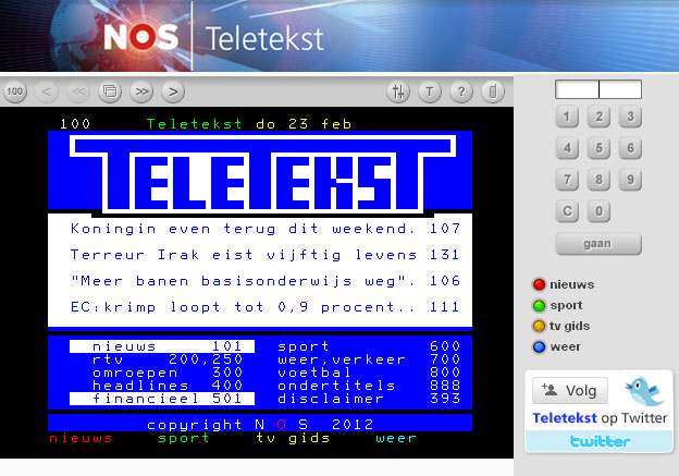 Teletekst.nl screenshot